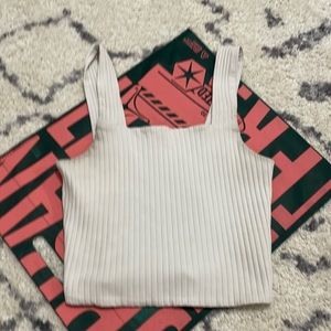 American Eagle white tank top.